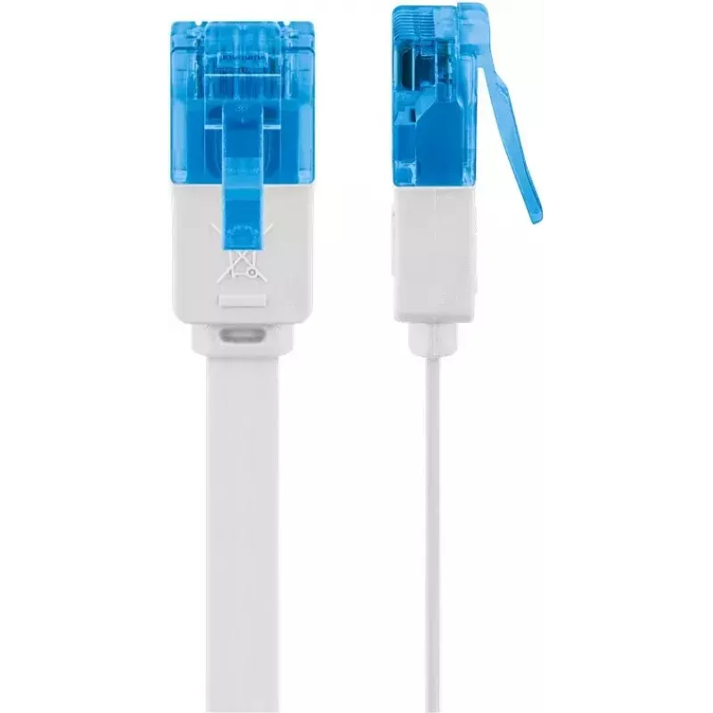 Plochý patch kábel Goobay CAT 6A U/UTP biely 3m