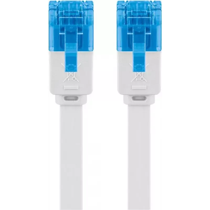 Plochý patch kábel Goobay CAT 6A U/UTP biely 3m