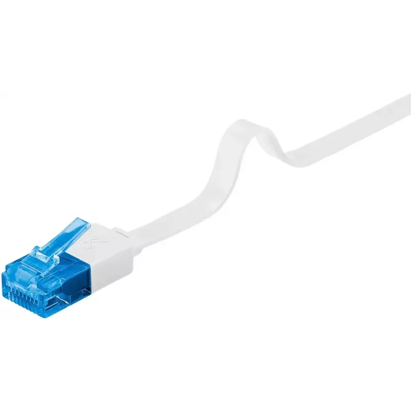 Plochý patch kábel Goobay CAT 6A U/UTP biely 3m