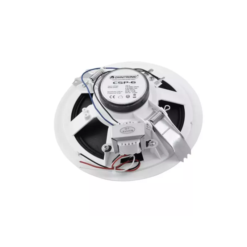 Širokopásmový reproduktor Omnitronic 80710250 biely káblový 6 W