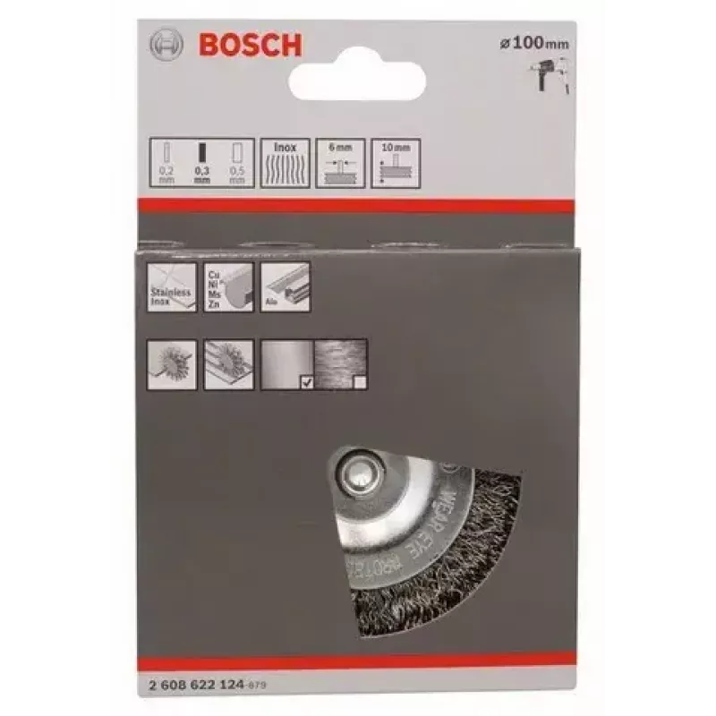Drôtené kotúčové kefa Bosch 2 608 622 124 10 cm priemer stopky 6 mm