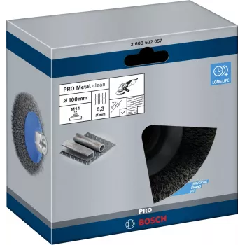 Predleštiaca kefa Bosch Clean for Metal Tapered Brushes Crimped Wire