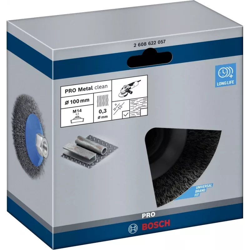 Predleštiaca kefa Bosch Clean for Metal Tapered Brushes Crimped Wire