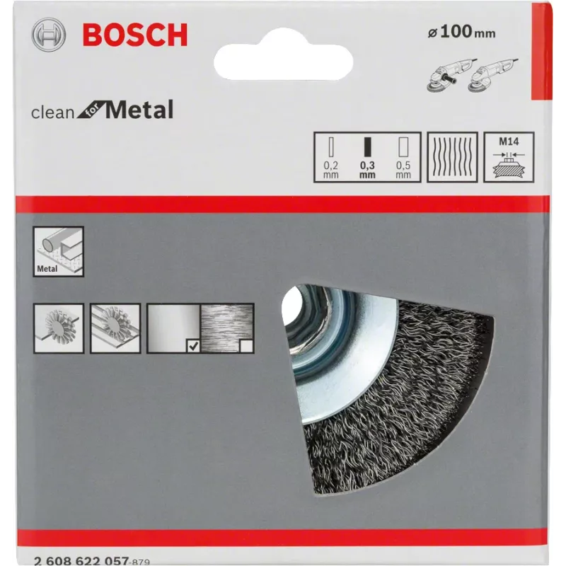 Predleštiaca kefa Bosch Clean for Metal Tapered Brushes Crimped Wire