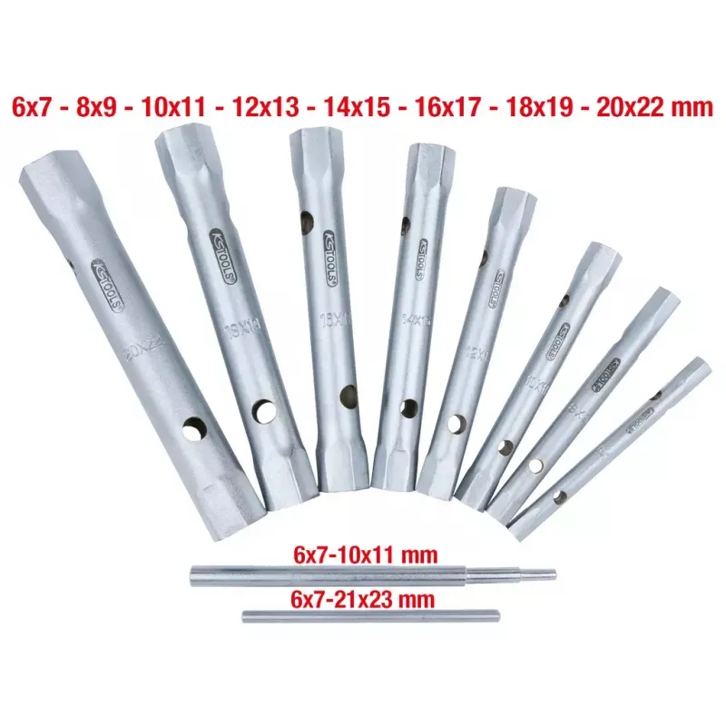 KS Tools Classic 518.0900 Sada rúrkových kľúčov, 10 ks, 6x7-20x22 mm