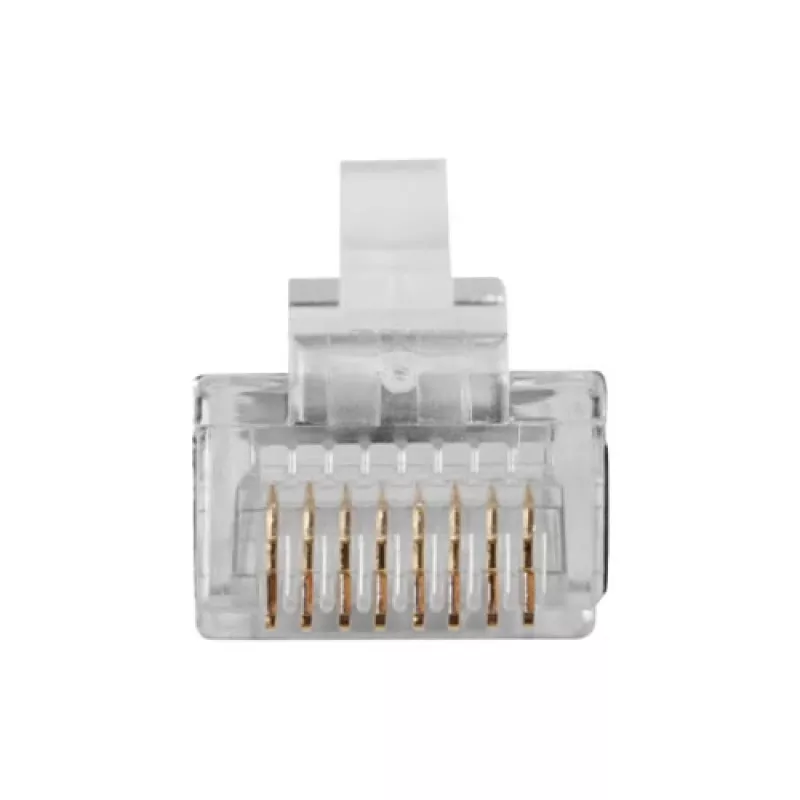 ACT RJ45 (8P/8C) tienený modulárny konektor samec pre okrúhly kábel s lankovými vodičmi