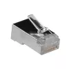 ACT RJ45 (8P/8C) tienený modulárny konektor samec pre okrúhly kábel s lankovými vodičmi