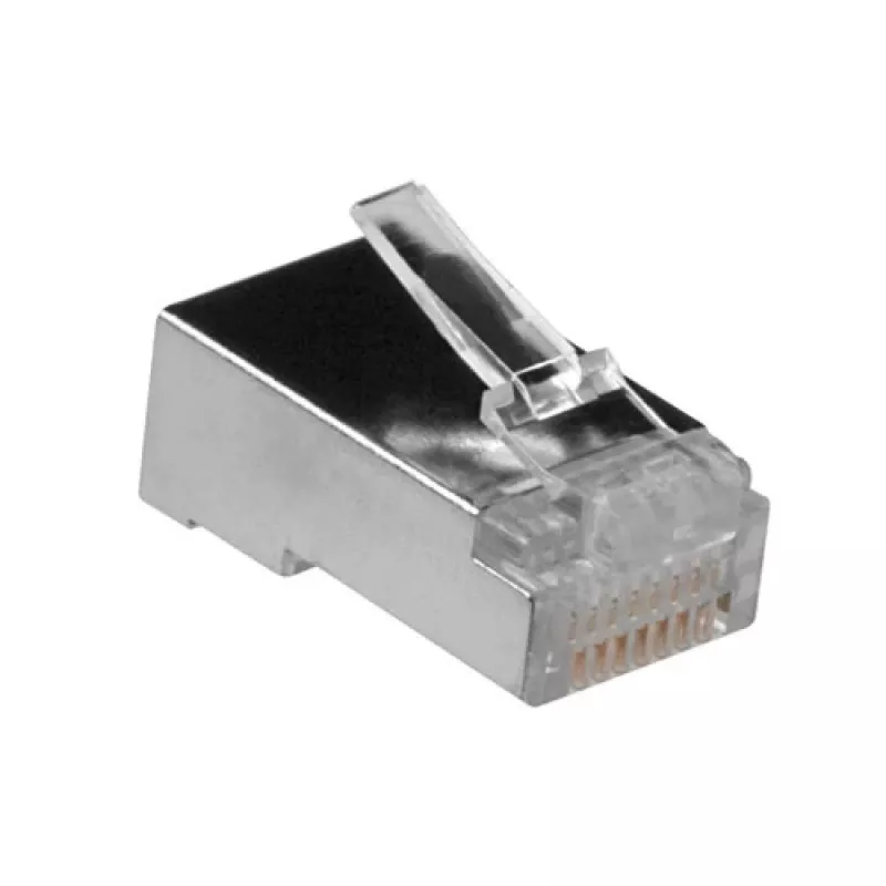 ACT RJ45 (8P/8C) tienený modulárny konektor samec pre okrúhly kábel s lankovými vodičmi