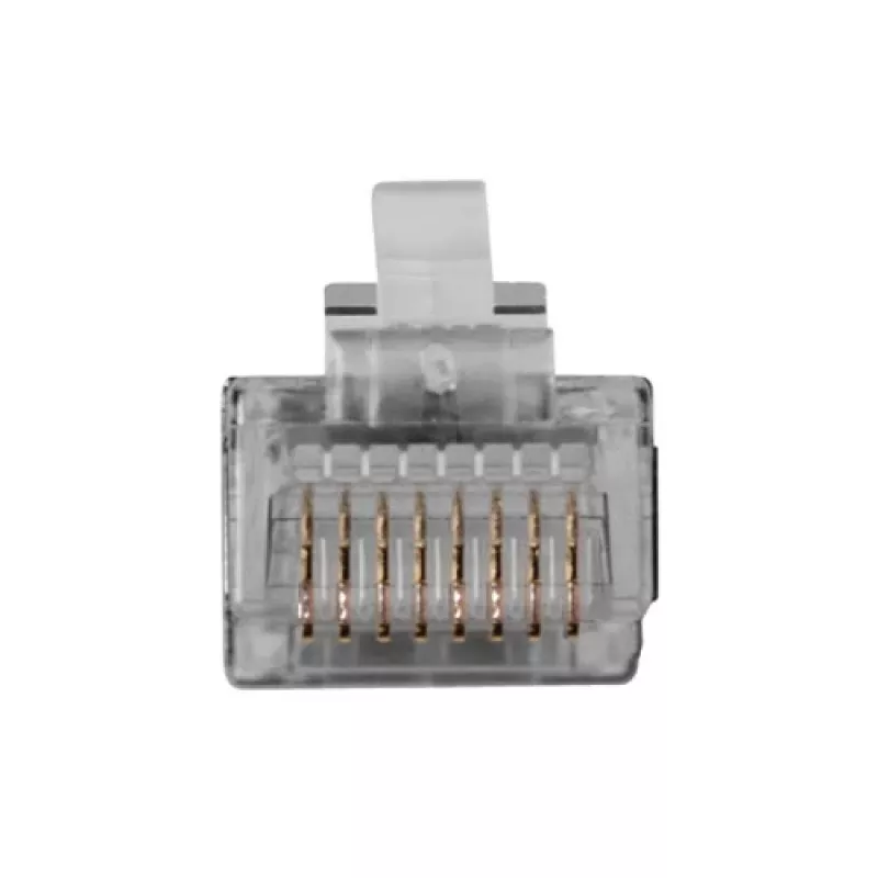 ACT RJ45 (8P/8C) tienený modulárny konektor samec pre okrúhly kábel s plnými vodičmi