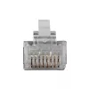 ACT RJ45 (8P/8C) CAT6 tienený modulárny konektor samec pre okrúhly kábel s plnými alebo ohybnými vodičmi