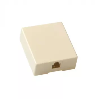 ACT modulárna nástenná zásuvka telefónna jednoduchá RJ-12, RJ-12, béžová, ABS plast, 40 mm, 50 mm, 1,2 mm