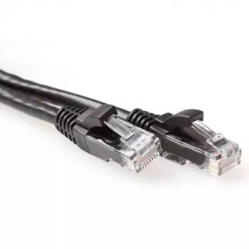 ACT čierny 1,5-metrový U/UTP CAT6A patch kábel bez zaistenia s RJ45 konektormi