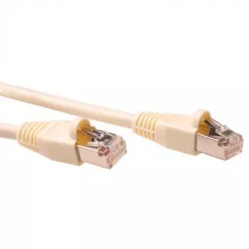 ACT ivory 0,5 m SF/UTP CAT5E patch kábel s RJ45 konektormi, ochranná priechodka proti zlomeniu