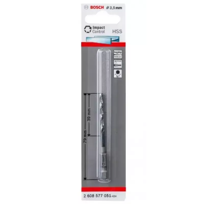Bosch 2608577051 Špirálový vrták do kovu 3,5 mm, celková dĺžka 79 mm
