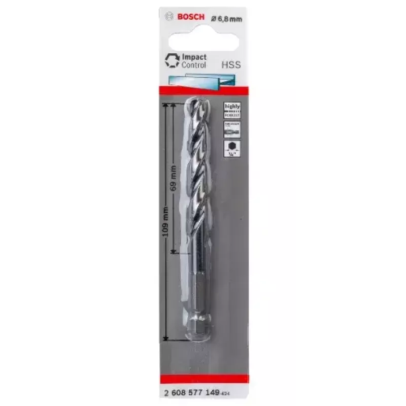 Bosch 2608577149 Špirálový vrták do kovu 6,8 mm, celková dĺžka 109 mm