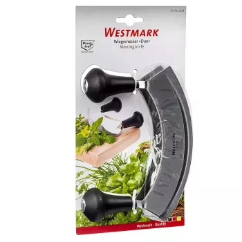 Nôž na mlynček na mäso Westmark Due – nerezový nôž, plastové puzdro, 126×170×38 mm