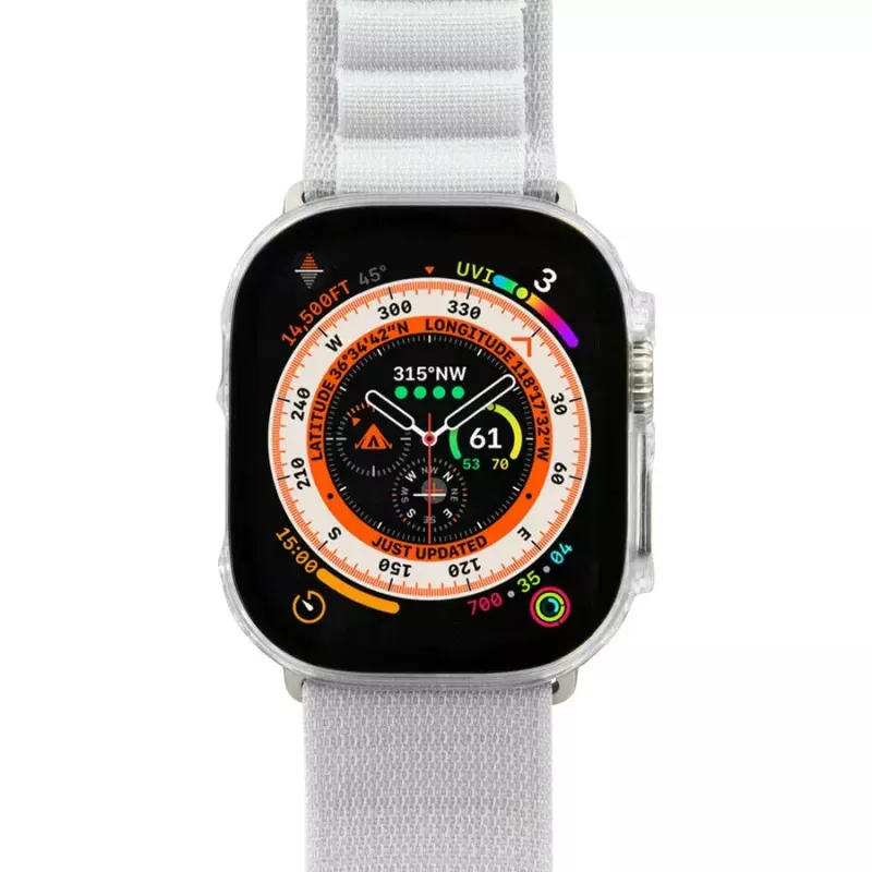 Puzdro na smartwatch LAUT Shield transparentné sklo polykarbonát PC pre Apple Watch 44/45mm