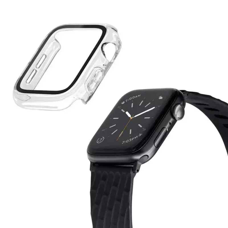 LAUT Shield puzdro na smartwatch — transparentné sklo a polykarbonát, kompatibilné s 40–41 mm Apple Watch