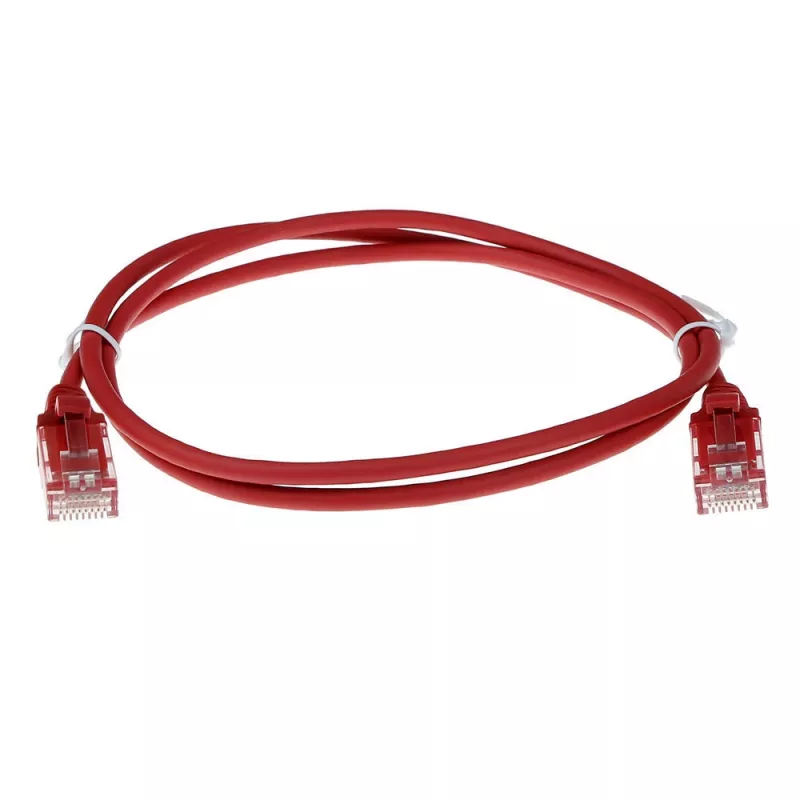 ACT červený 7 metrov LSZH U/UTP CAT6 datacentrum Slimline patch kábel s RJ45 konektormi