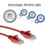 ACT červený 7 metrov LSZH U/UTP CAT6 datacentrum Slimline patch kábel s RJ45 konektormi