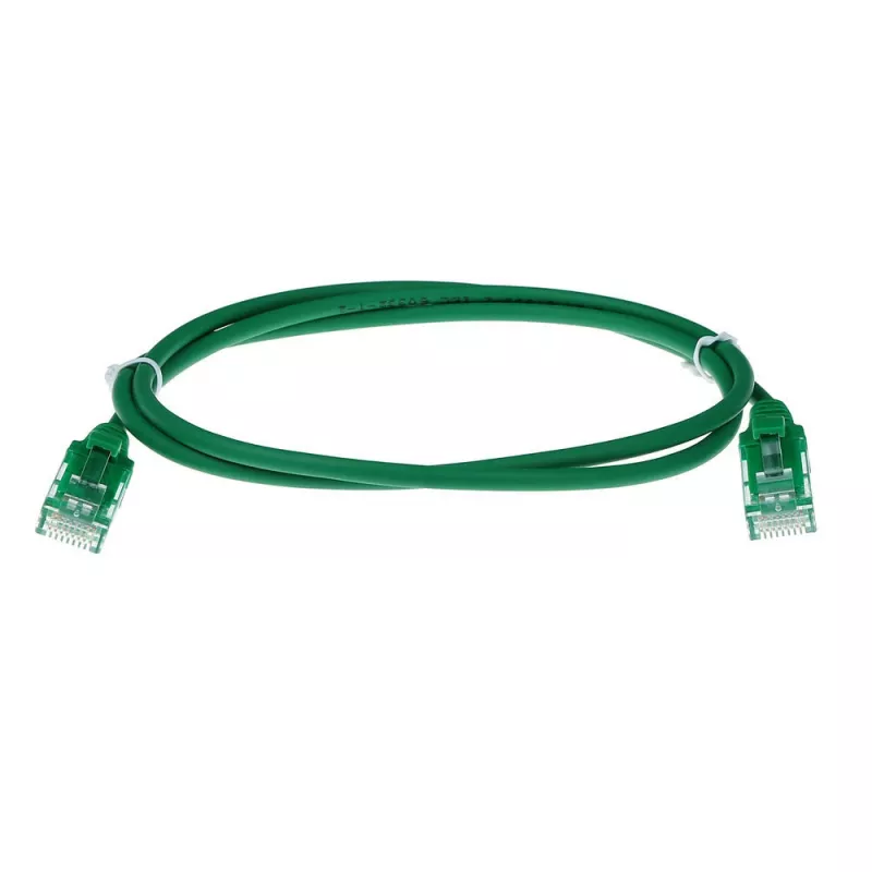 ACT zelený 7 metrov LSZH U/UTP CAT6 datacentrum Slimline patch kábel s ochranou proti zlomeniu a RJ45 konektormi