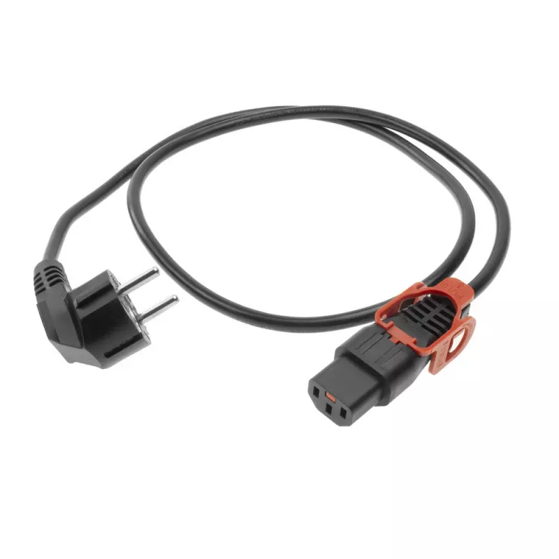 ACT napájací kábel CEE 7/7 konektor samec (zahnutý) - C13 IEC Lock+ čierny 1 m, EL341S