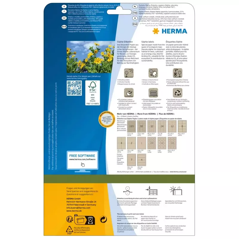 HERMA 10761 samolepiace etikety, okrúhle, permanentné, hnedé, 4 cm, 480 kusov