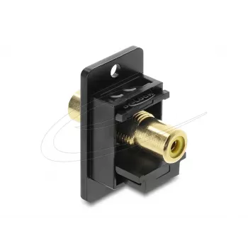 Keystone modul DELOCK 91113 s konektormi samica Cinch na Cinch, ploché prevedenie, čierny/žltý
