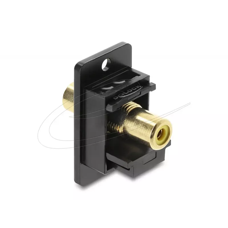 Keystone modul DELOCK 91113 s konektormi samica Cinch na Cinch, ploché prevedenie, čierny/žltý