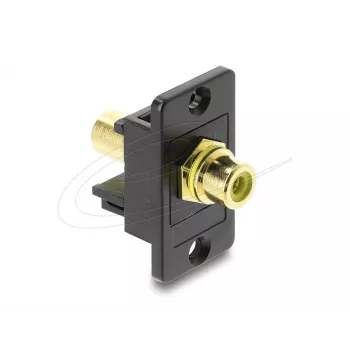 Keystone modul DELOCK 91113 s konektormi samica Cinch na Cinch, ploché prevedenie, čierny/žltý