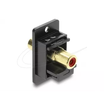 Keystone modul DELOCK 91114 — RCA na RCA, ploché prevedenie, čierny/červený