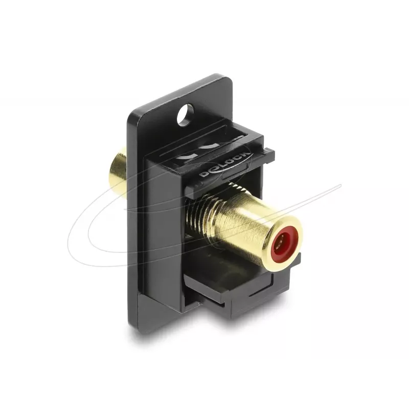 Keystone modul DELOCK 91114 — RCA na RCA, ploché prevedenie, čierny/červený