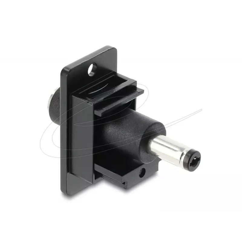 Delock 91121 na montáž do panelu, DC 5,5 x 2,5 mm zásuvka na 5,5 x 2,5 mm konektor, čierna