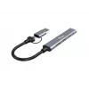 USB 3.2 Gen 1 4-port hub EQUIP — 3× USB‑C + 1× USB‑A, 5 Gbit/s, hliník, sivý