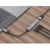 USB 3.2 Gen 1 4-port hub EQUIP — 3× USB‑C + 1× USB‑A, 5 Gbit/s, hliník, sivý