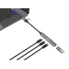 USB 3.2 Gen 1 4-port hub EQUIP — 3× USB‑C + 1× USB‑A, 5 Gbit/s, hliník, sivý