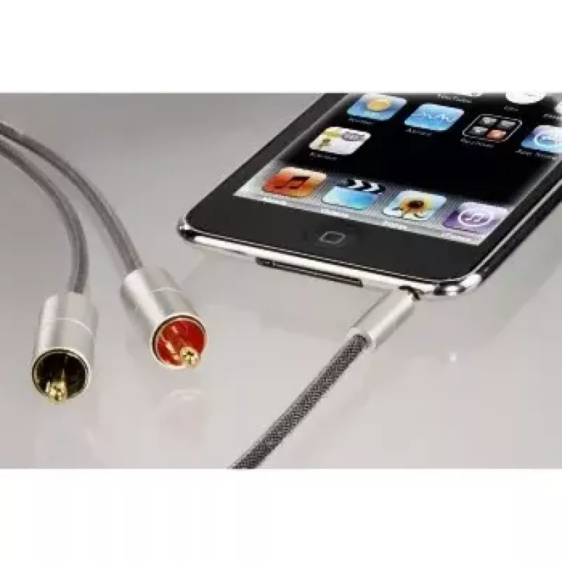 Audio kábel Hama 00080864 1 m 3,5 mm na 2 x Cinch strieborný