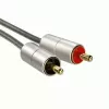Audio kábel Hama 00080864 1 m 3,5 mm na 2 x Cinch strieborný