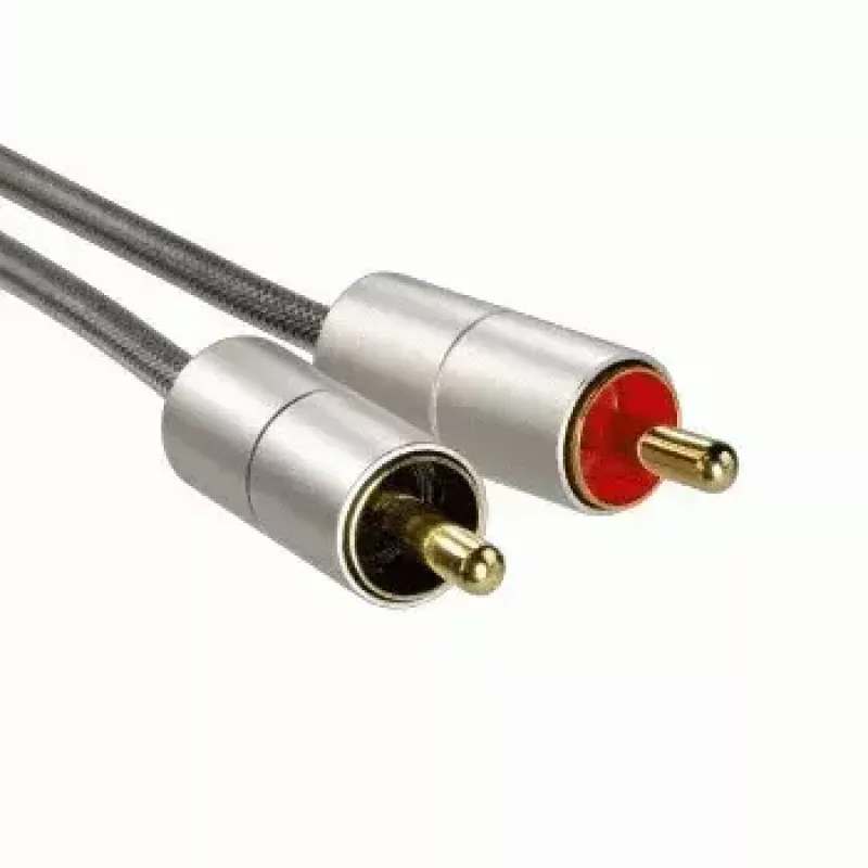 Audio kábel Hama 00080864 1 m 3,5 mm na 2 x Cinch strieborný