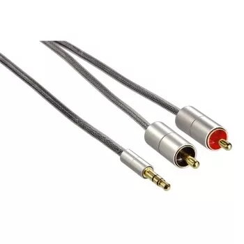 Hama 00080865 audio kábel 2 m 3,5 mm 2 x Cinch strieborný