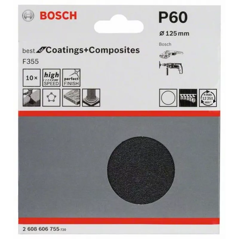 Bosch 2 608 606 755 príslušenstvo na ručné brúsenie brúsny list P60 10 ks