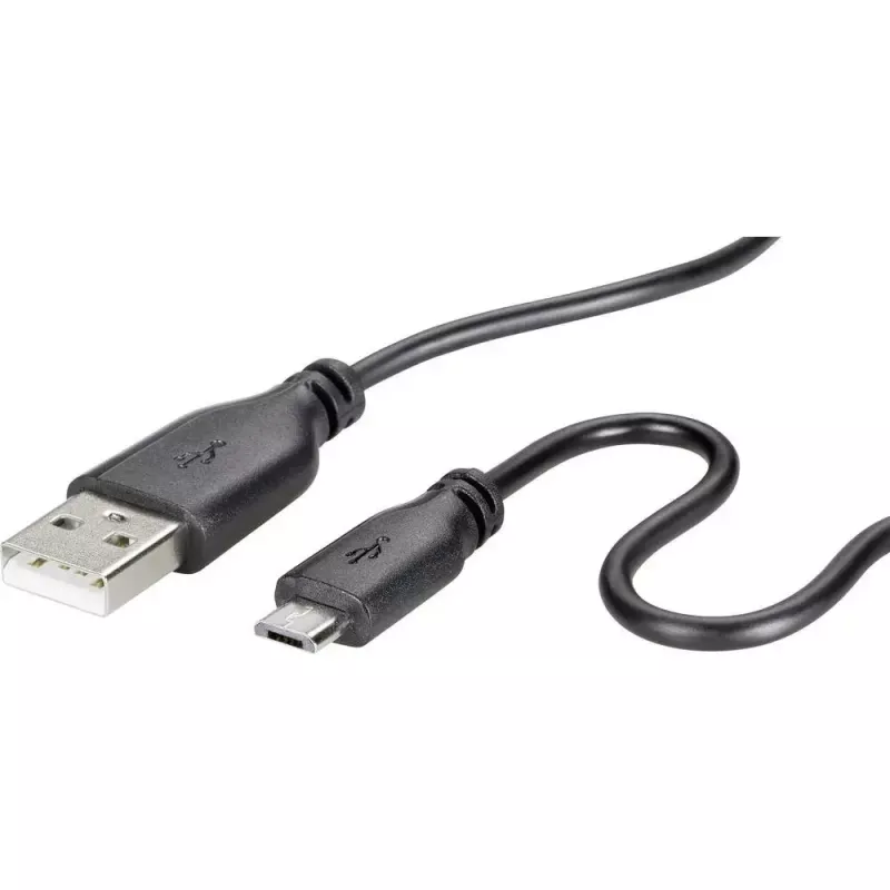 USB 2.0 dátový kábel Renkforce RF-4032111, USB A na Micro-USB B, 1 m, čierny