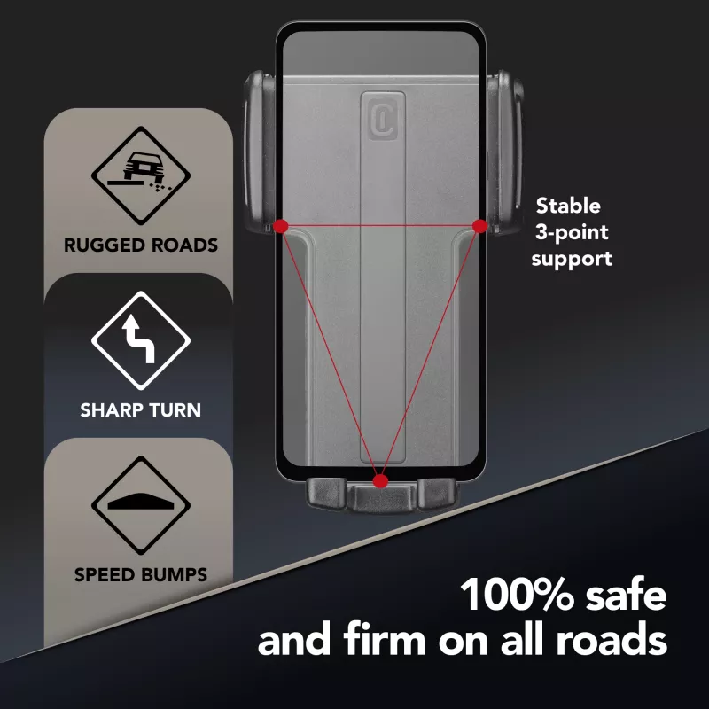 Cellularline Hug - univerzálny, mobilný telefón/smartfón, pasívny držiak, auto, čierny