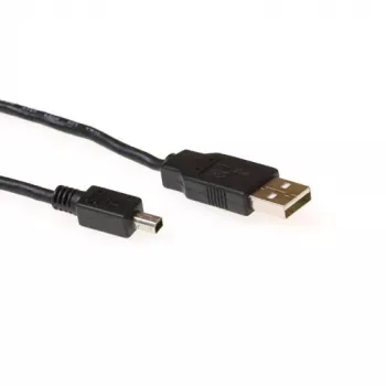 USB kábel ACT USB 2.0 A konektor samec – USB Mini-B konektor samec 1,80 m