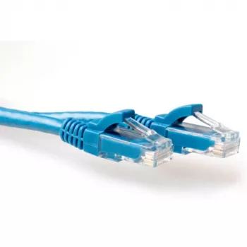 ACT modrý 20 m U/UTP CAT6A patch kábel, s ochranou západky, s RJ45 konektormi