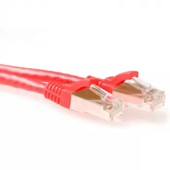 ACT červený 1 m SFTP CAT6A patch kábel s ochranou západky s RJ45 konektormi