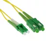 ACT 1 m LSZH Singlemode 9/125 OS2 duplexný optický patch kábel s LC/APC8 a SC/APC8 konektormi