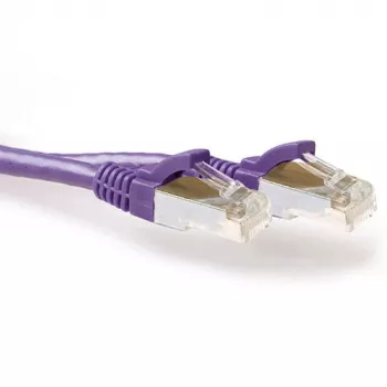 ACT fialový 15,00 m SFTP CAT6A patch kábel bez západky s RJ45 konektormi
