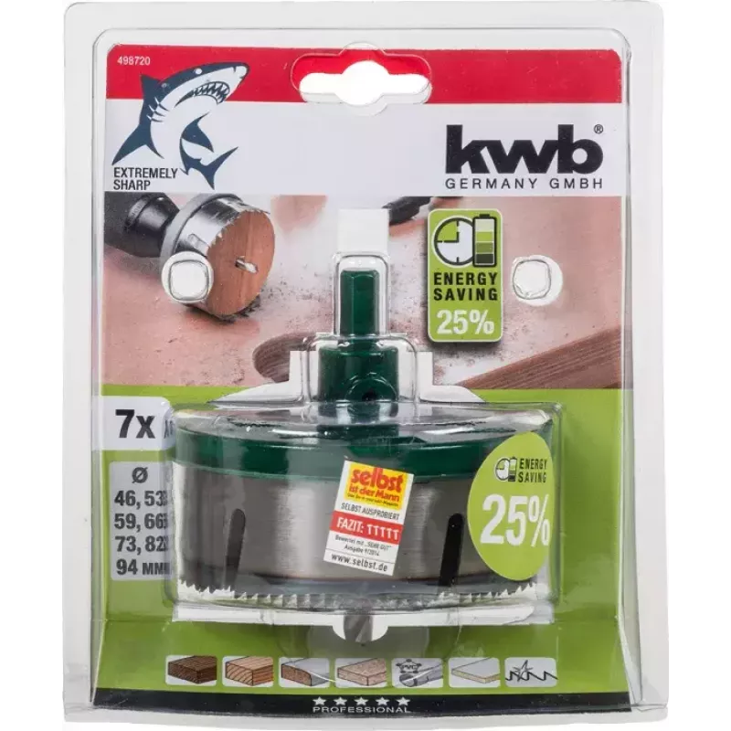 Sada korunkových vrtákov KWB 498720 7-dielna