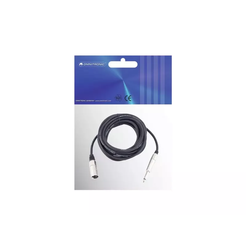 Audio kábel Omnitronic 3022519D 10 m XLR 3-pin 6,35 mm čierny